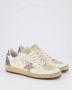 Golden Goose Glitter Sneakers met Gebarsten Leren Neus White Dames - Thumbnail 12