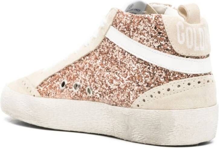 Golden Goose Beige Glitter Witte Ster Sneakers Beige Dames