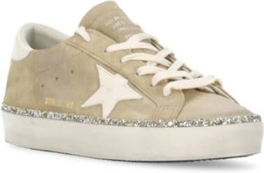 Golden Goose Beige Leren Sneakers met Sterdetail Beige Dames