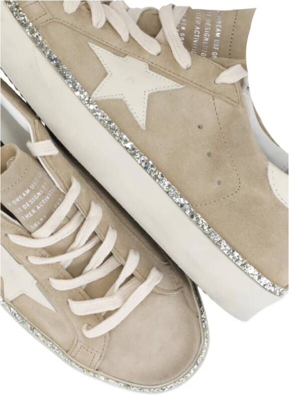 Golden Goose Beige Leren Sneakers met Sterdetail Beige Dames