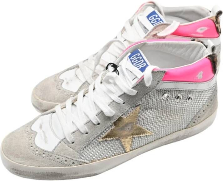 Golden Goose Beige Pink Mid Star Sneakers Gray Dames