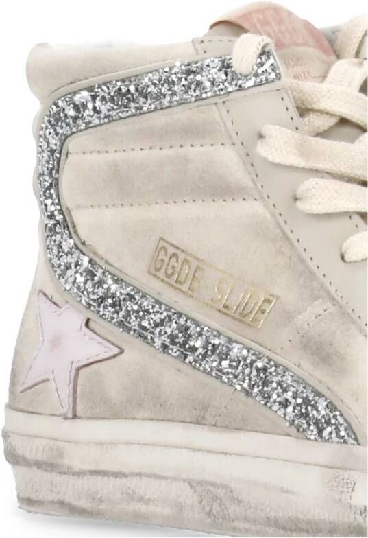 Golden Goose Beige Sneakers met Glitterdetails Beige Dames