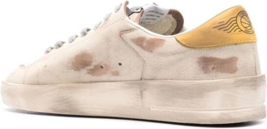 Golden Goose Beige ster en gele hiel sneakers Beige Heren