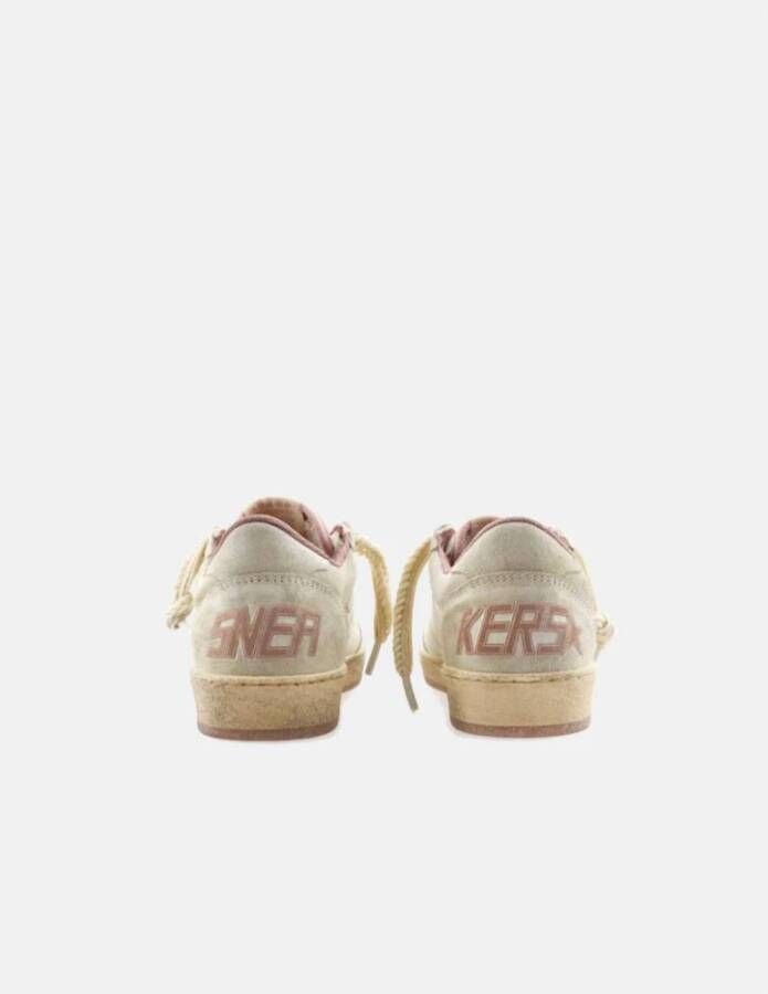 Golden Goose Beige Ster Leren Sneakers met Geel Suède Beige Dames