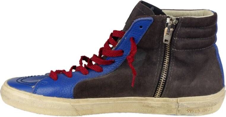 Golden Goose Blauw en Zwart Leren Sneakers Blue Heren