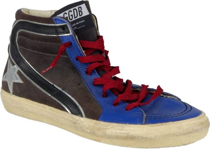 Golden Goose Blauw en Zwart Leren Sneakers Blue Heren