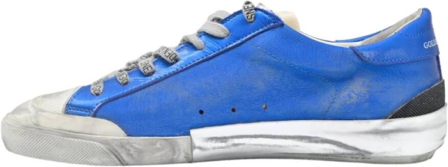 Golden Goose Blauw Metalen Superstar Sneakers Blue Heren