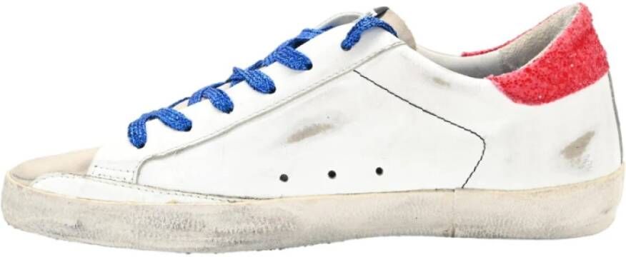 Golden Goose Blauw Rood Glitter Wit Superstar Sneakers White Dames