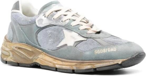 Golden Goose Blauwe Distressed Mesh Sneakers Blue Heren