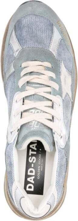 Golden Goose Blauwe Distressed Mesh Sneakers Blue Heren