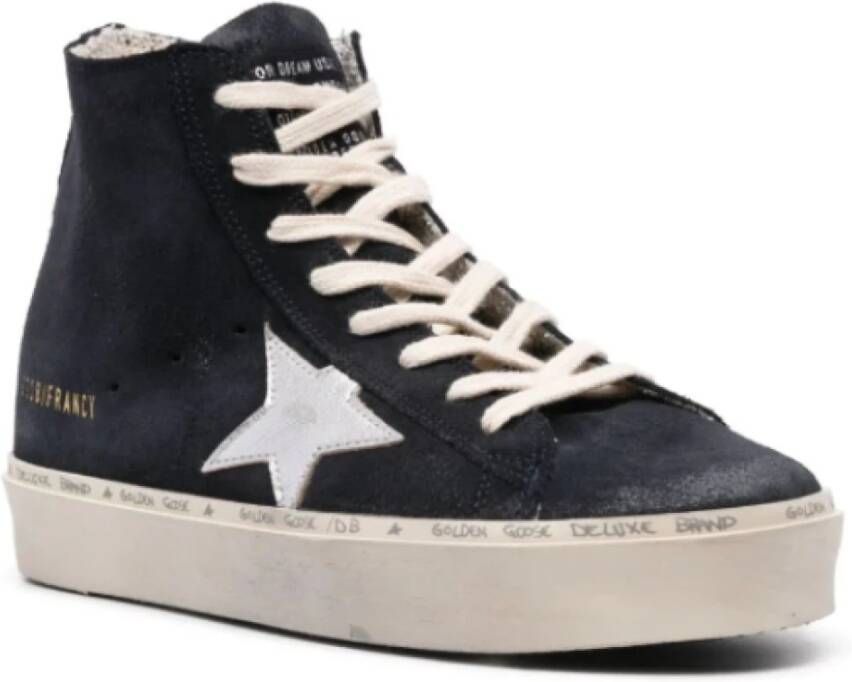 Golden Goose Blauwe Nacht Leren Ster Sneakers Blue Dames