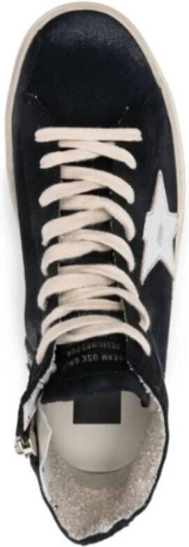 Golden Goose Blauwe Nacht Leren Ster Sneakers Blue Dames