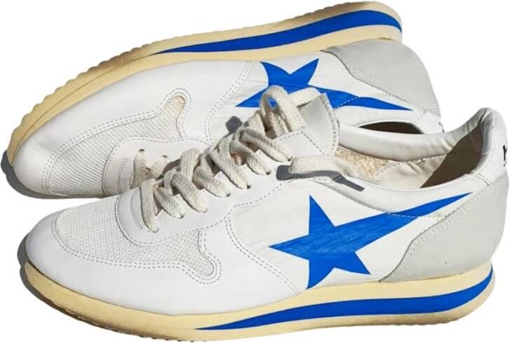 Golden Goose Blauwe Ster Leren Sneakers White Dames