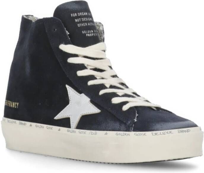 Golden Goose Blauwe Suède Hoge Top Sneakers Blue Dames