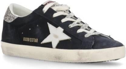 Golden Goose Blauwe Suède Sneakers met Sterdetail Blue Dames