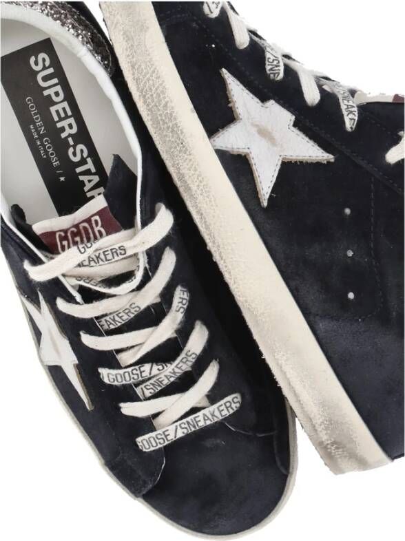 Golden Goose Blauwe Suède Sneakers met Sterdetail Blue Dames