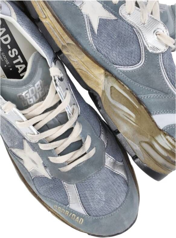 Golden Goose Blauwe Suède Stoffen Sneakers Man Blue Heren