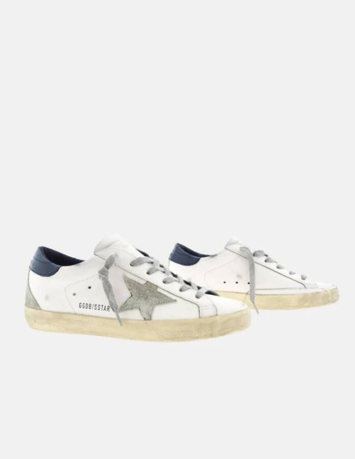 Golden Goose Blauwe Super-Star Sneakers Handgemaakt in Italië White Heren