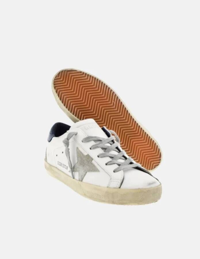 Golden Goose Blauwe Super-Star Sneakers Handgemaakt in Italië White Heren