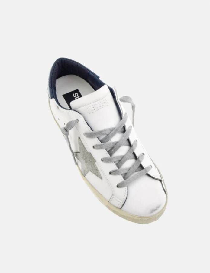 Golden Goose Blauwe Super-Star Sneakers Handgemaakt in Italië White Heren