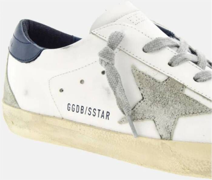 Golden Goose Blauwe Super-Star Sneakers Handgemaakt in Italië White Heren