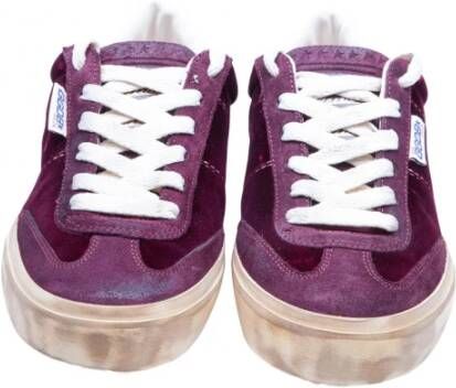 Golden Goose Bordeaux Fluweel Sneakers Ronde Neus Purple Dames