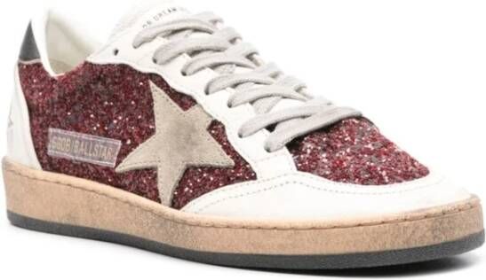 Golden Goose Bordeaux Rode Sneakers Glitter Detail Multicolor Dames