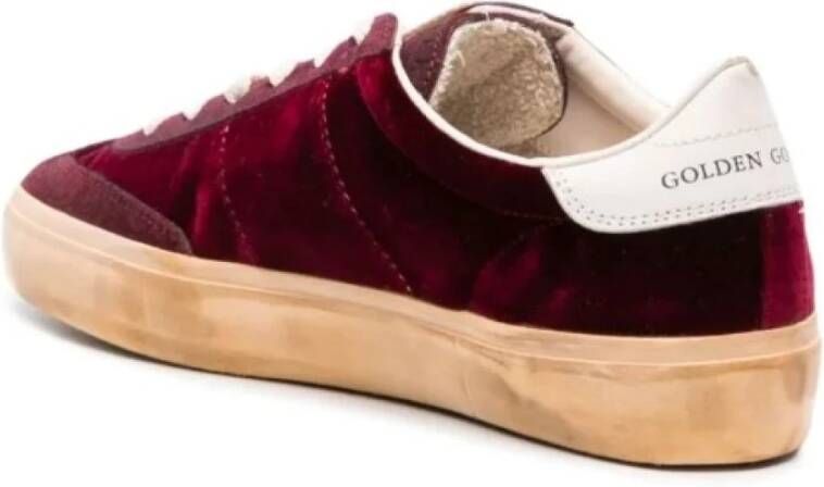 Golden Goose Bordeaux Velvet Sneakers Soul-Star Model Red Dames