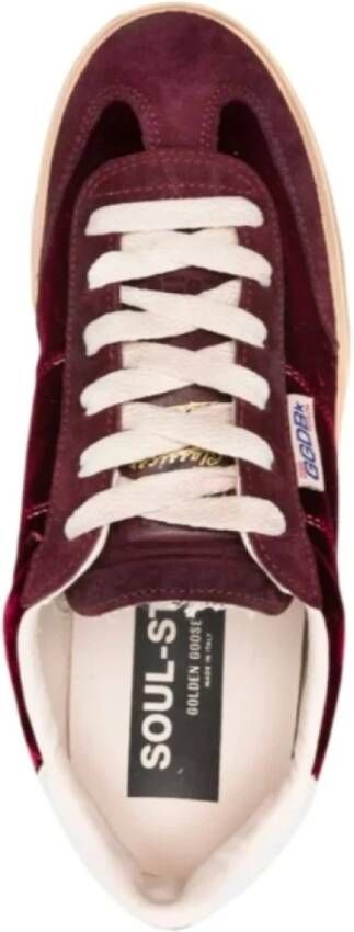 Golden Goose Bordeaux Velvet Sneakers Soul-Star Model Red Dames