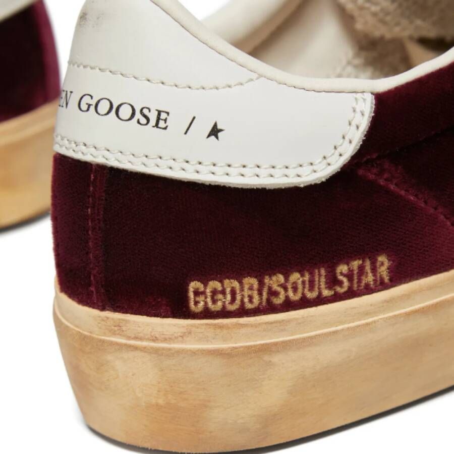 Golden Goose Bordeaux Velvet Sneakers Soul-Star Model Red Dames