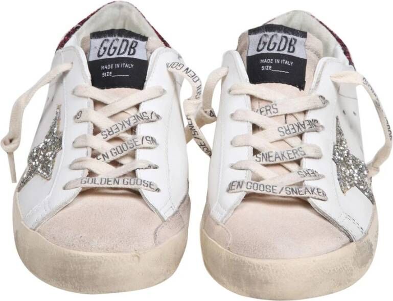 Golden Goose Bordeaux Wit Leer Suède Sneakers White Dames