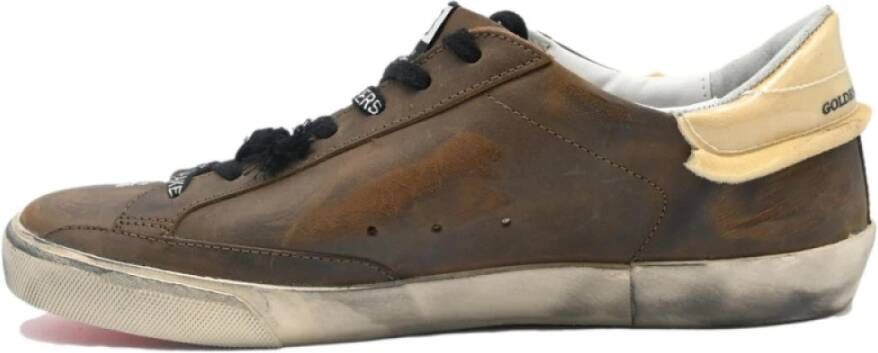 Golden Goose Bruin Wit Ster Zwart Sneakers Brown Dames