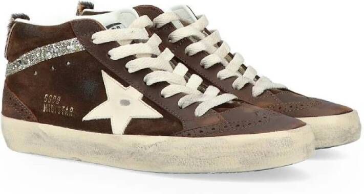 Golden Goose Bruine Hoge Top Sneakers Brown Dames