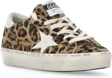 Golden Goose Bruine Leren Sneakers met Sterpatroon Brown Dames