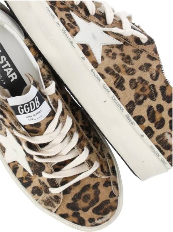 Golden Goose Bruine Leren Sneakers met Sterpatroon Brown Dames