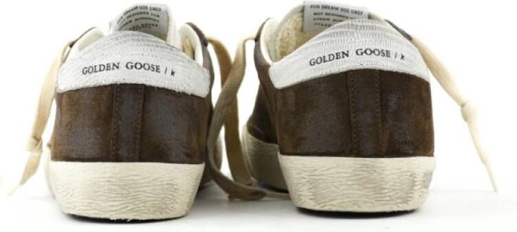 Golden Goose Bruine Leren Sneakers met Witte Details Brown Heren