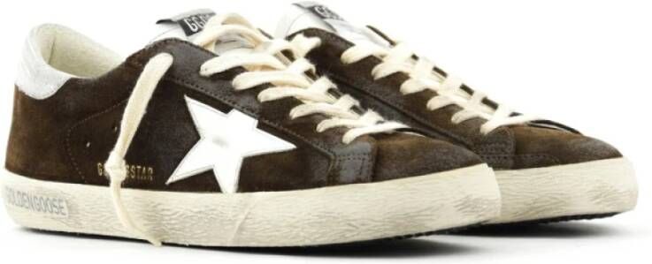 Golden Goose Bruine Leren Sneakers met Witte Details Brown Heren