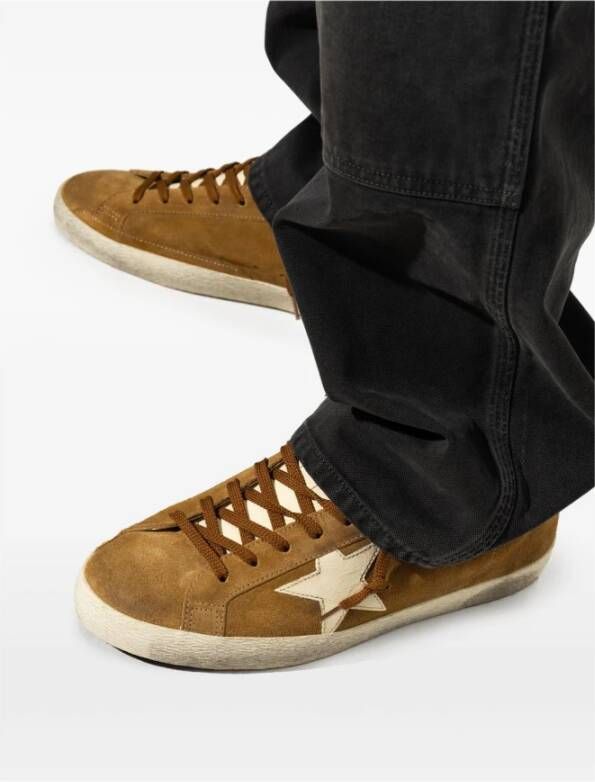 Golden Goose Bruine Sneakers met Sterpatch Brown Heren