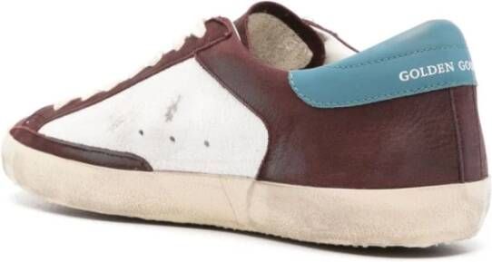 Golden Goose Burgundy White Suede Sneakers Multicolor Heren