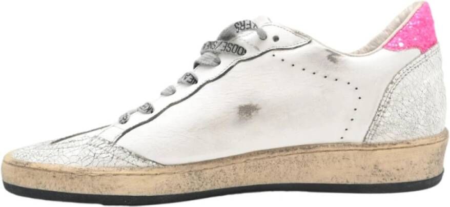 Golden Goose Crack leer glitter ster sneakers White Dames