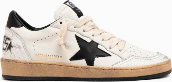 Golden Goose Crackle-effect Leren Ballstar Sneakers White Heren