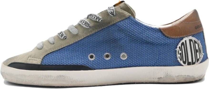 Golden Goose Denim Blue Taupe Grey Superstar Sneakers Blue Heren