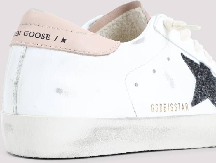 Golden Goose Donkerblauwe Super Star Glitter Schoenen White Dames