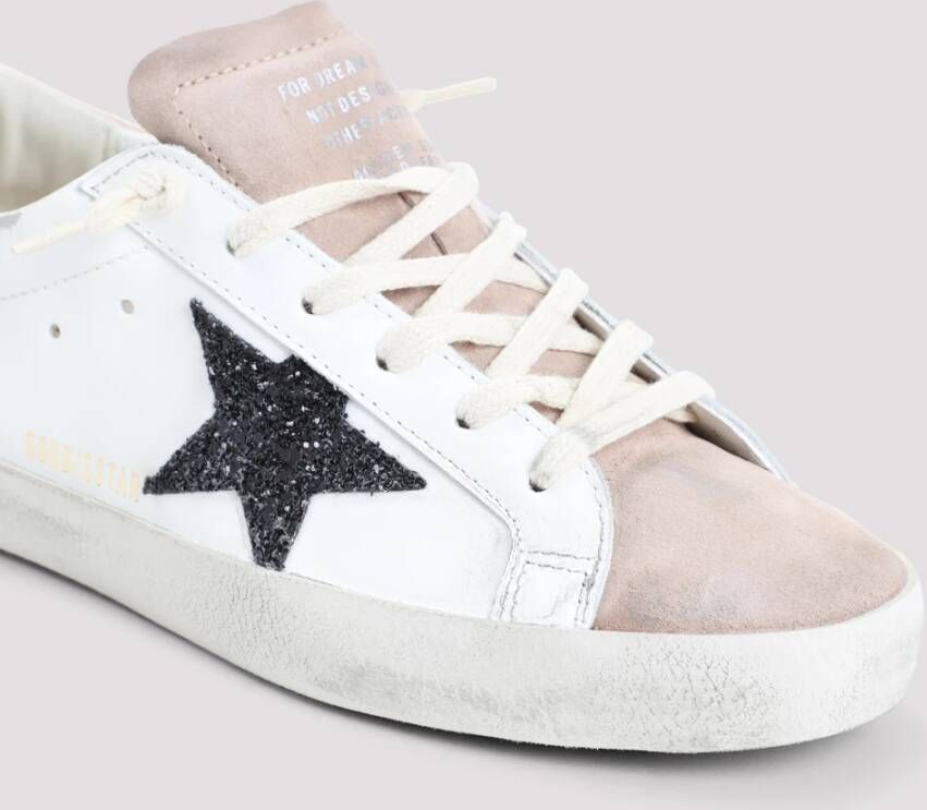 Golden Goose Donkerblauwe Super Star Glitter Schoenen White Dames