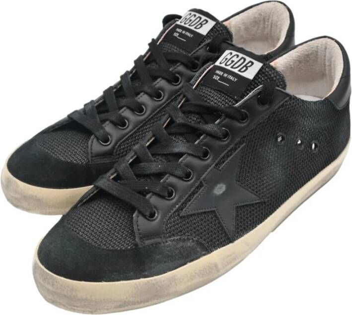 Golden Goose Donkergrijze en Zwarte Superstar Sneakers Black Dames