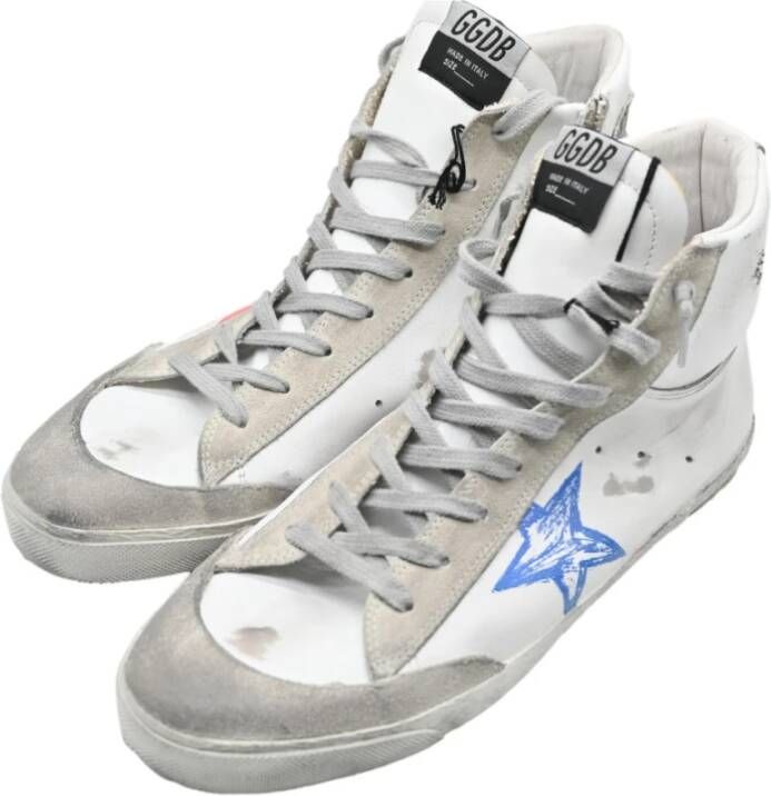 Golden Goose Francy White Red Blue Silver Sneakers Gray Heren