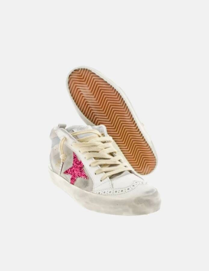 Golden Goose Fuchsia Glitter Mid Star Sneakers Gray Dames