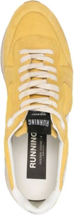 Golden Goose Geel Witte Sneakers Panel Ontwerp Ronde Neus Yellow Heren