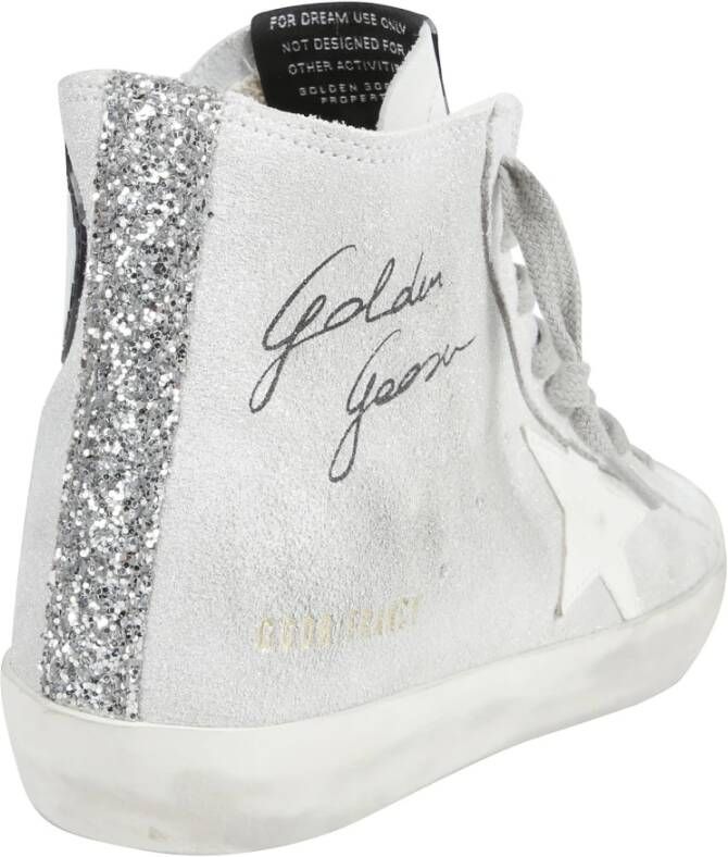 Golden Goose Gelamineerd Suède Ster Glitter Leren Sneakers White Dames