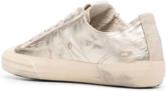 Golden Goose Gelamineerde Leren V Star Sneakers Yellow Dames